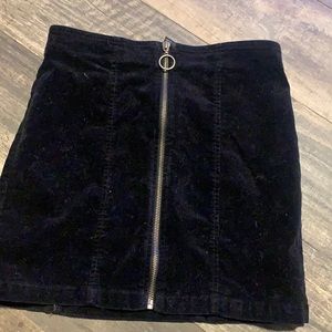 Black velvet skirt